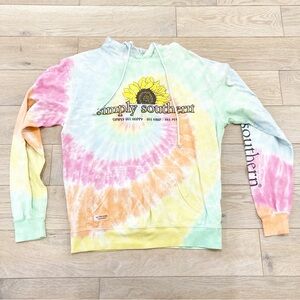Simply Southern Pink and Yellow Oversized Graphic Hoodie